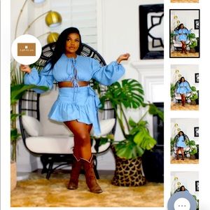 2 pc denim skirt set from Shop Rych size medium.